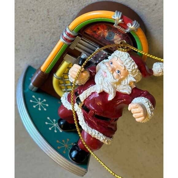 Santa Claus w/Juke Box Plastic Christmas Tree Ornament Multicolored - Picture 6 of 11